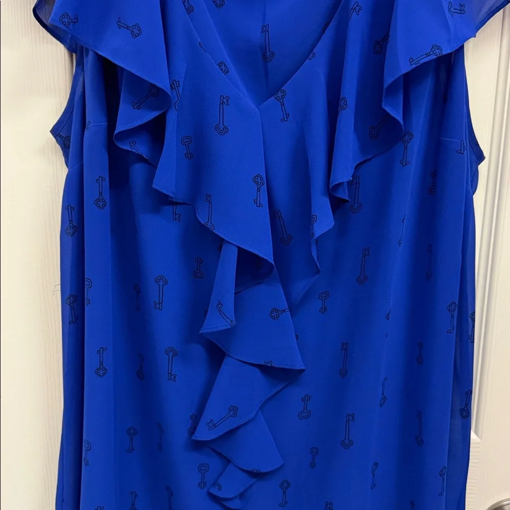 Torrid Royal Blue Ruffle Blouse - Picture 3 of 5